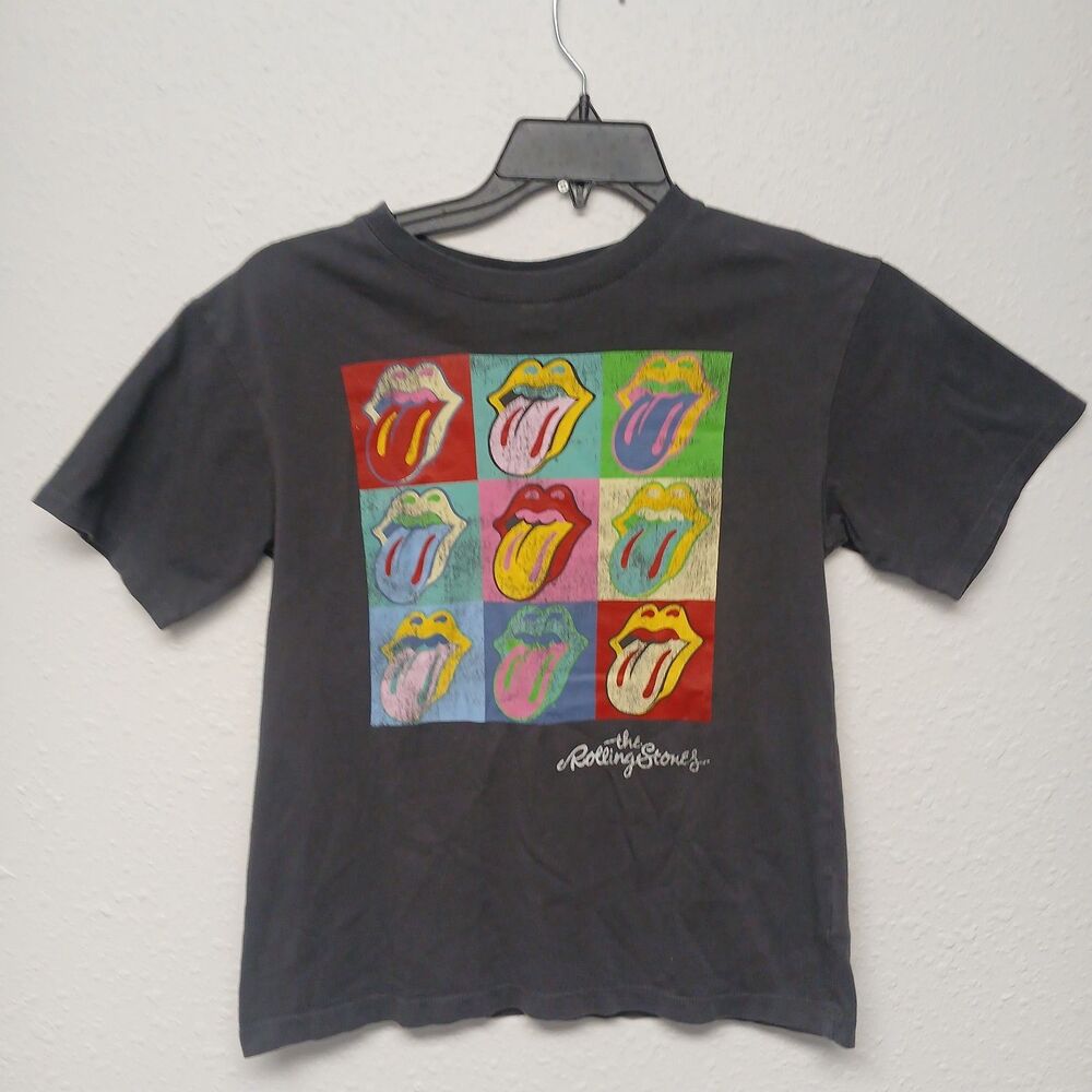 Rolling Stones XS Tongue & Lips or Hot Lips Logo Warhol Style Graphic T-shirt
